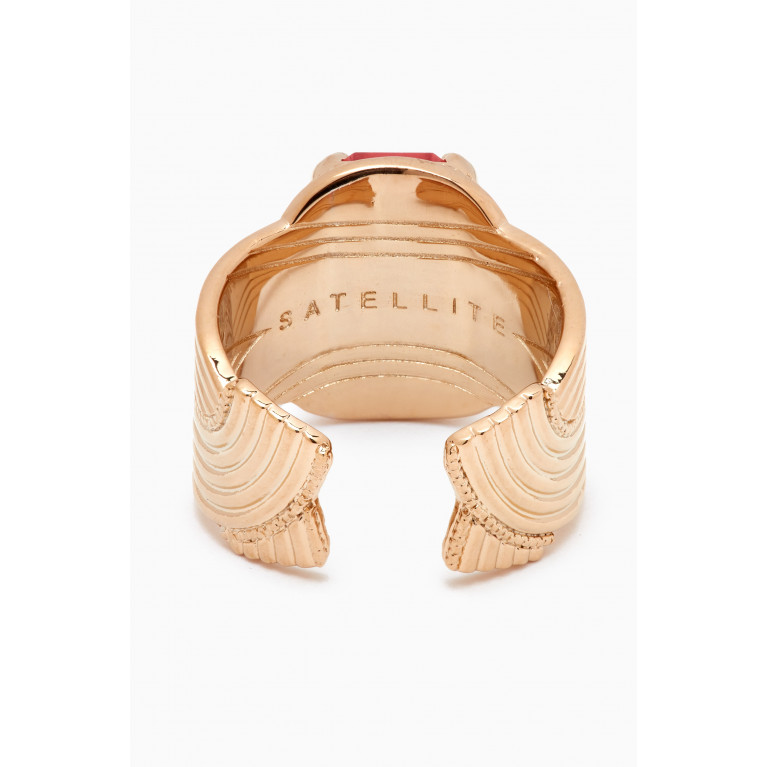 Satellite - Satellite - Prestige Crystal Adjustable Ring in 14kt Gold-plated Metal