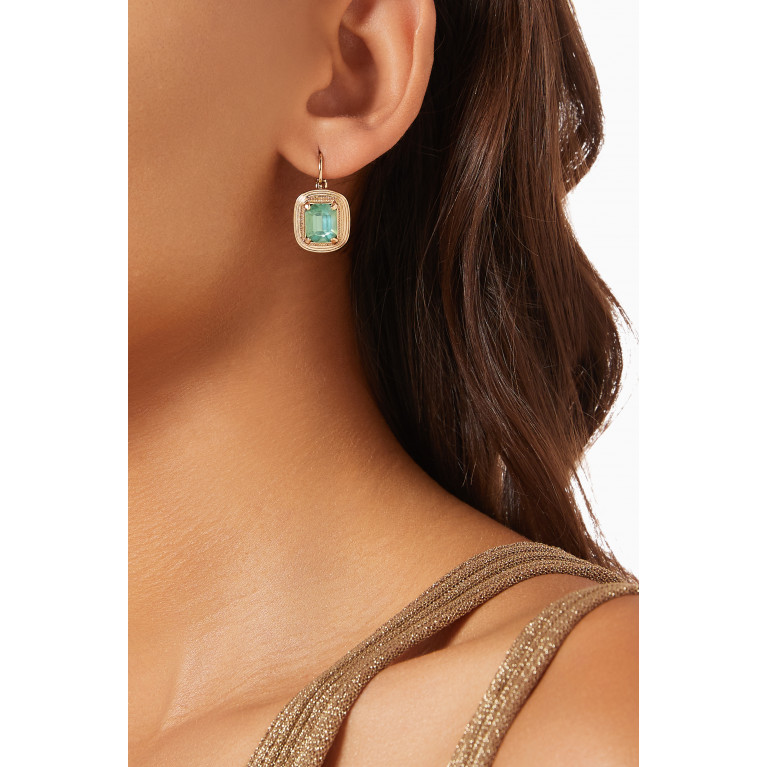 Satellite - Satellite - Feminine Crystal Sleeper Earrings in 14kt Gold-plated Metal