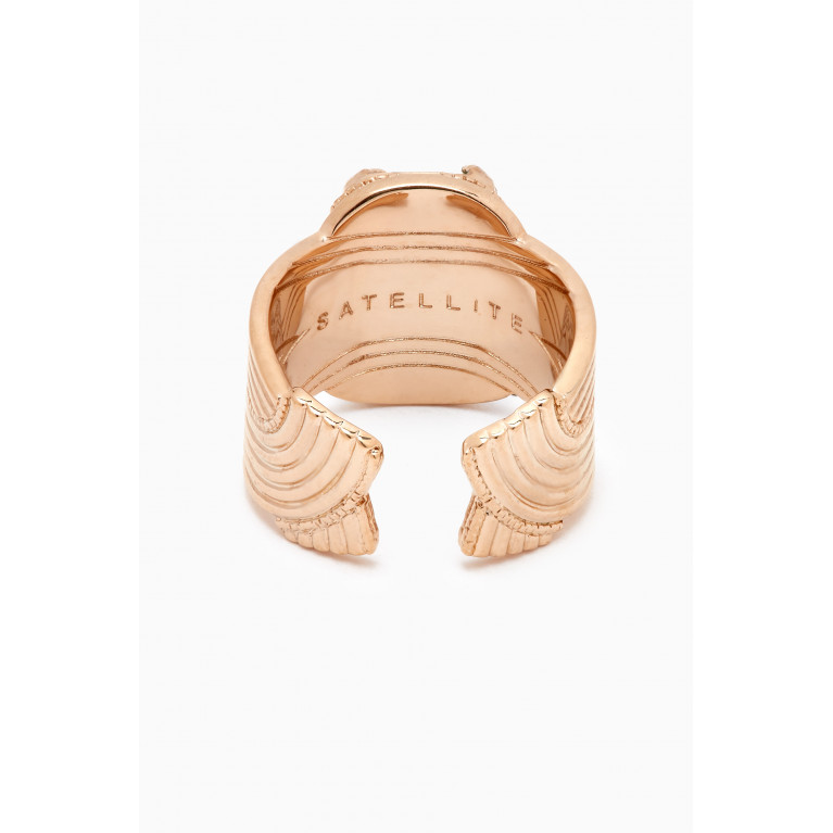 Satellite - Satellite - Romantic Prestige Crystal Adjustable Ring in 14kt Gold-plated Metal