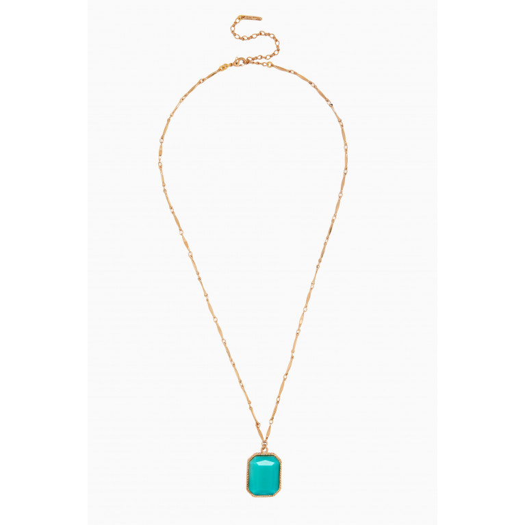 Satellite - Louise On-trend Cabochon Pendant Necklace in 14kt Gold-plated Metal