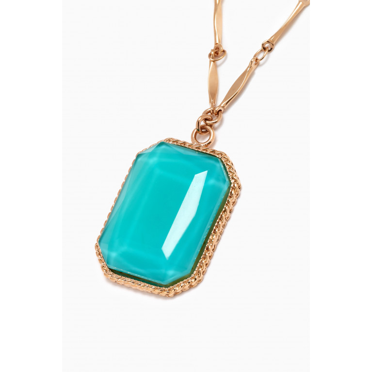 Satellite - Louise On-trend Cabochon Pendant Necklace in 14kt Gold-plated Metal