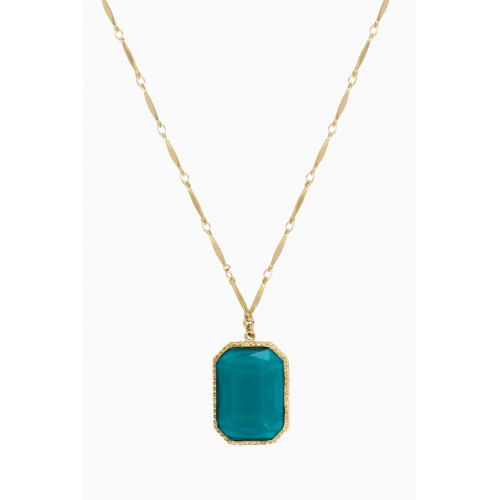 Satellite - Louise Chic Cabochon Pendant Necklace in 14kt Gold-plated Metal