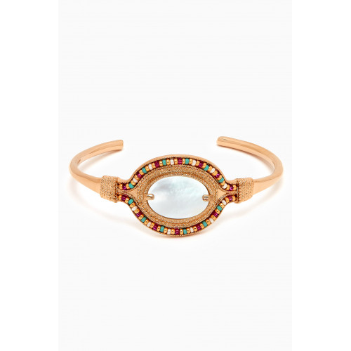 Satellite - Claudia Mother-of-Pearl Bangle in 14kt Gold-plated Metal