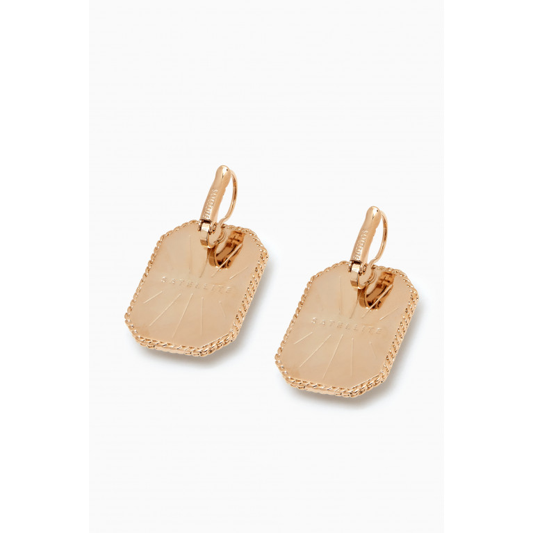 Satellite - Chic Cabochon Sleeper Earrings in 14kt Gold-plated Metal