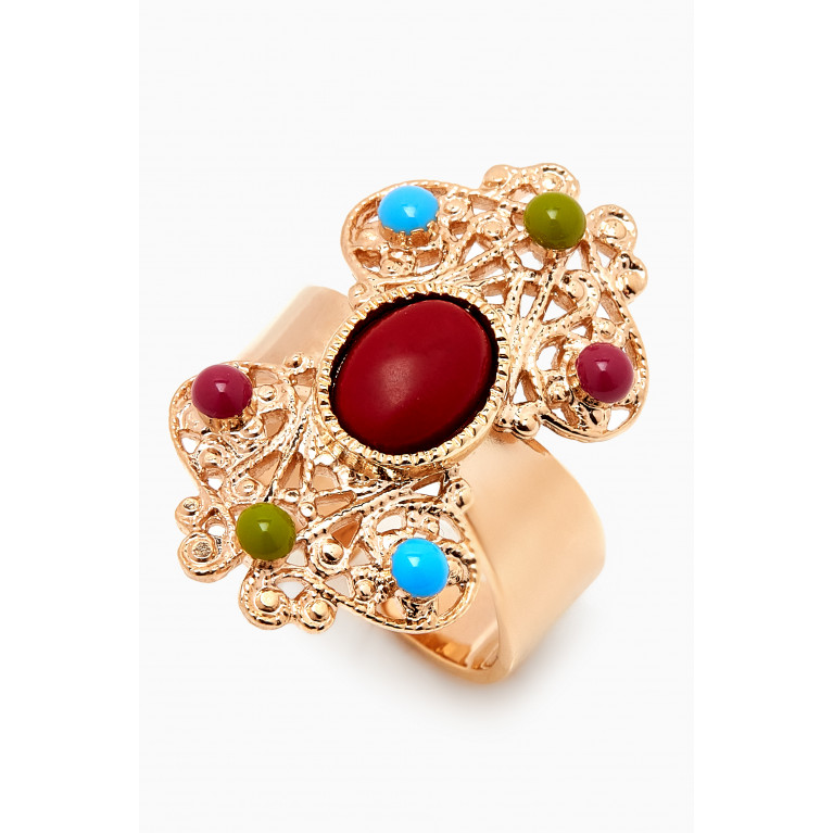 Satellite - Angelique Adjustable Ring in Gold-plated Metal