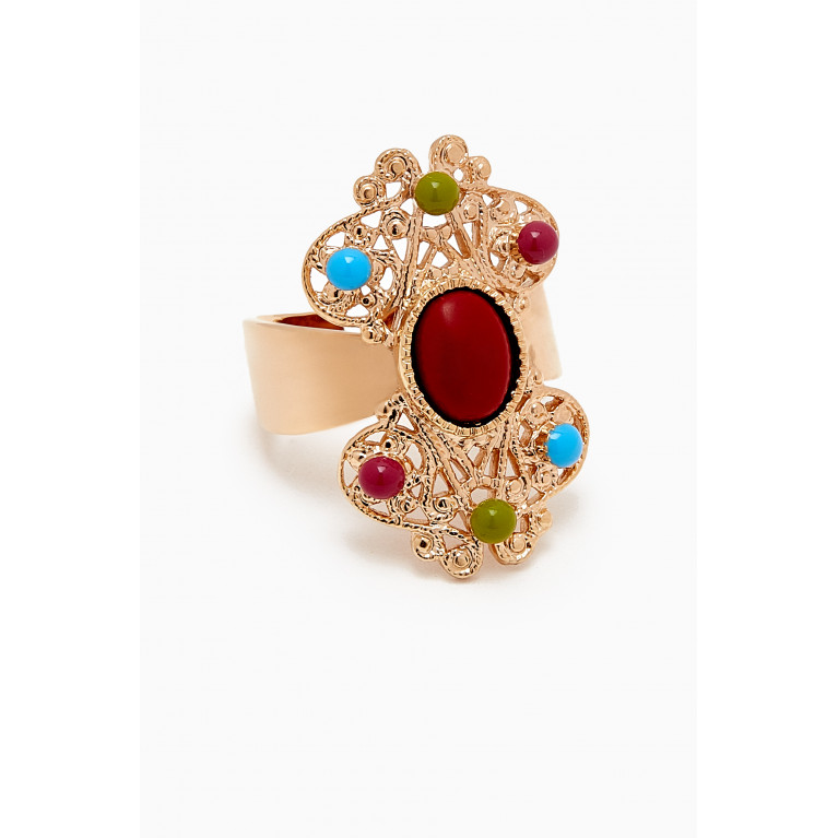 Satellite - Angelique Adjustable Ring in Gold-plated Metal