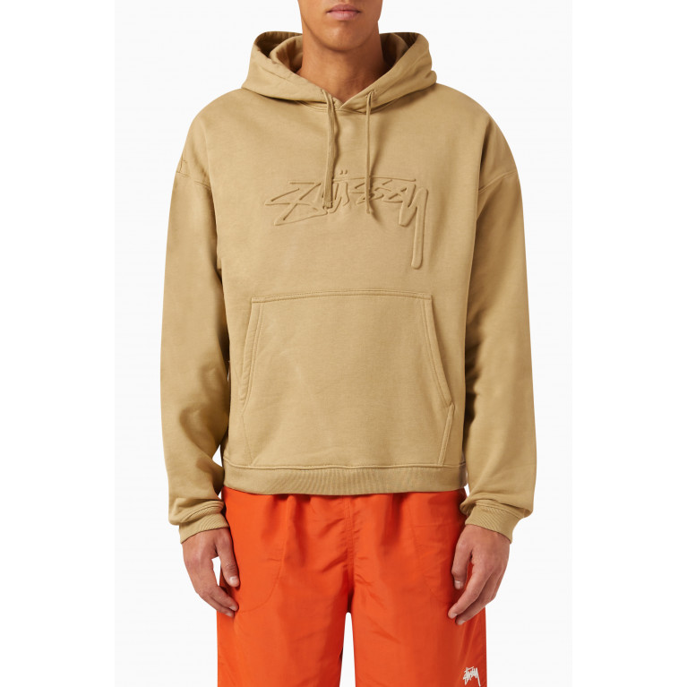 Stussy - Relaxed Oversized Hoodie in Cotton Brown