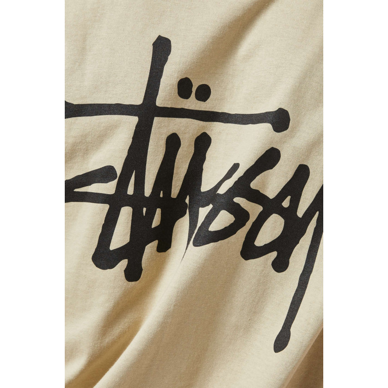 Stussy - Logo Print T-shirt in Cotton Neutral