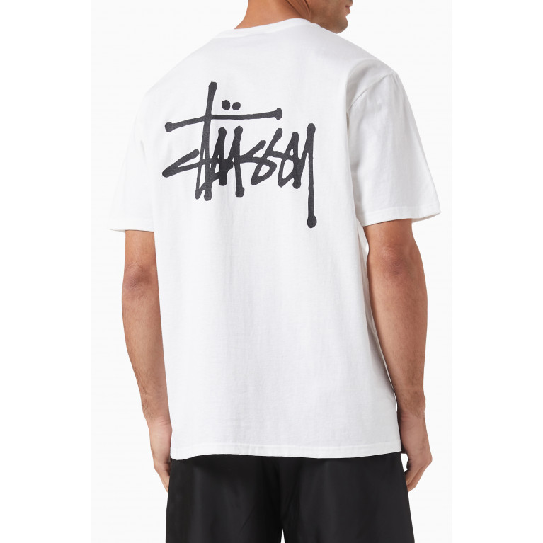 Stussy - Logo Print T-shirt in Cotton White