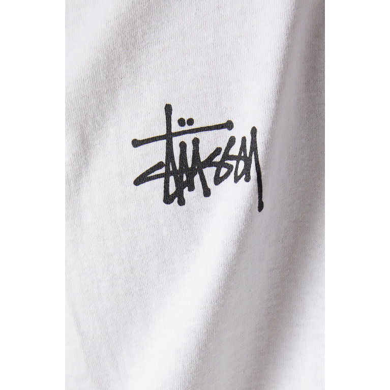 Stussy - Logo Print T-shirt in Cotton White