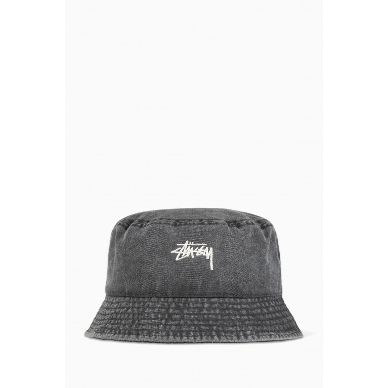 Stussy - Washed Stock Bucket Hat in Cotton