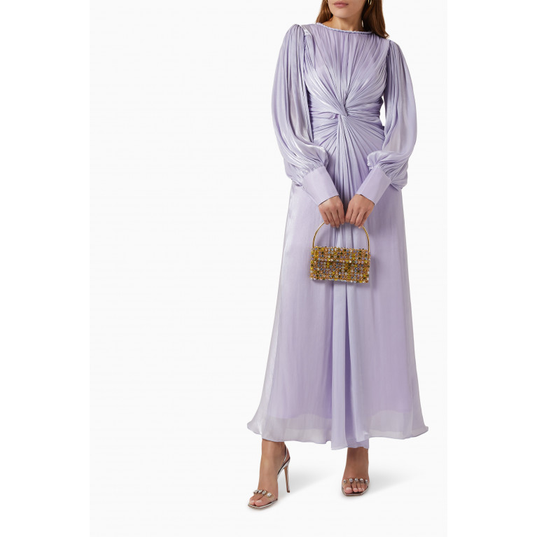 Amri - Pleated Twisted Maxi Dress Purple