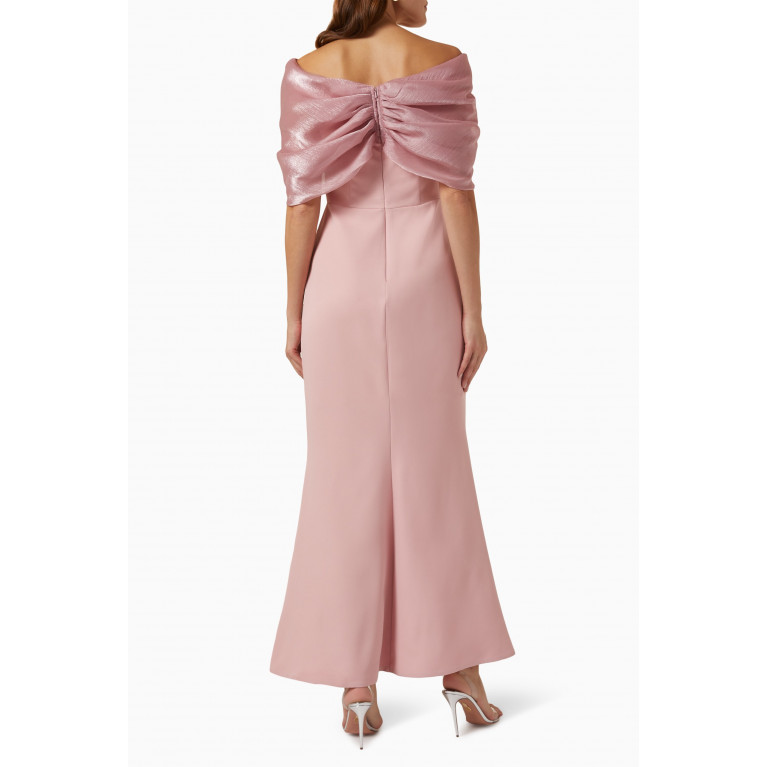 Amri - Off-shoulder Maxi Dress Pink