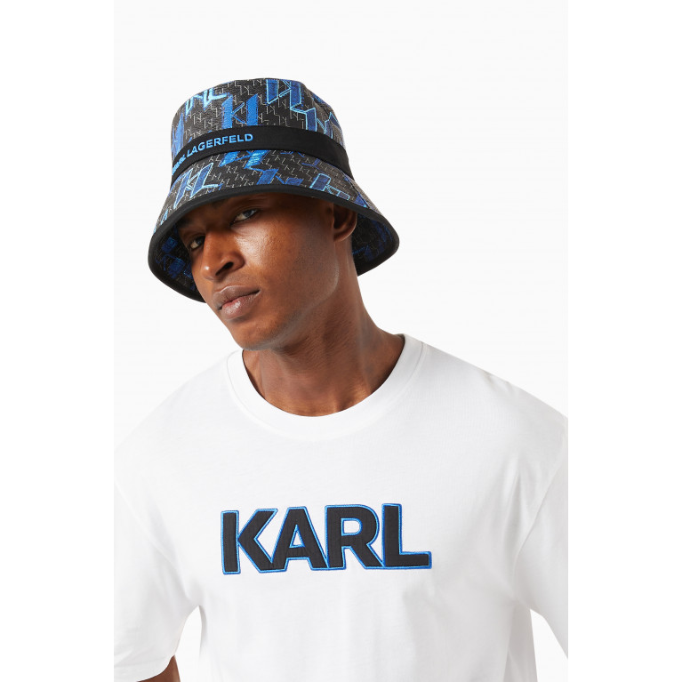 Karl Lagerfeld - K/Monogram Graffiti Bucket Hat in Faux Leather