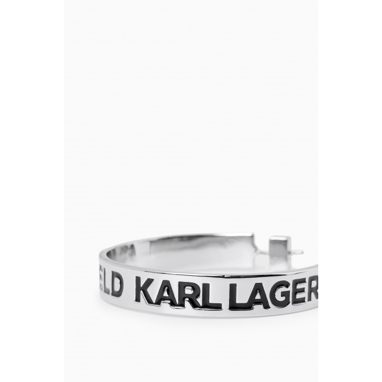 Karl Lagerfeld - K/Essential Logo Hoop Earrings in Brass