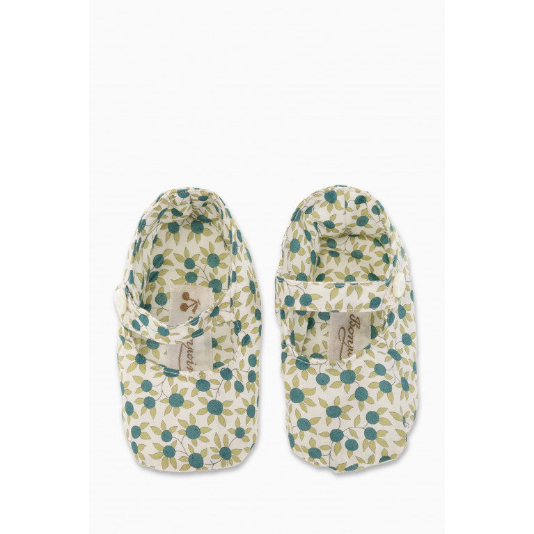 Bonpoint - Lilibee Floral Booties in Cotton Blue