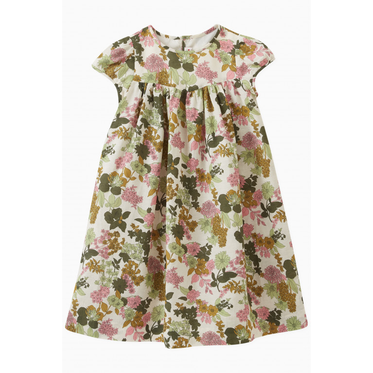 Bonpoint - Arletty Floral Print Dress in Cotton-Linen Blend