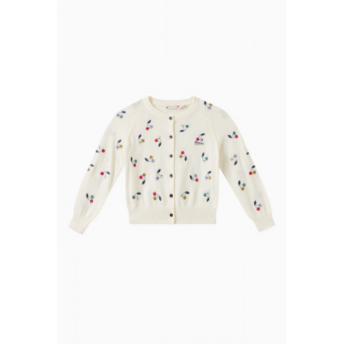 Bonpoint - Aizoon Cherry Embroidery Cardigan in Cotton