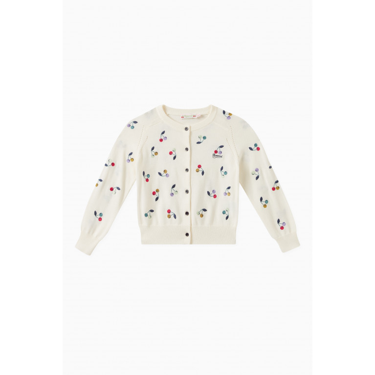 Bonpoint - Aizoon Cherry Embroidery Cardigan in Cotton