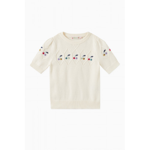 Bonpoint - Bonpoint - Alphonza Cherry Embroidery Pullover in Cotton