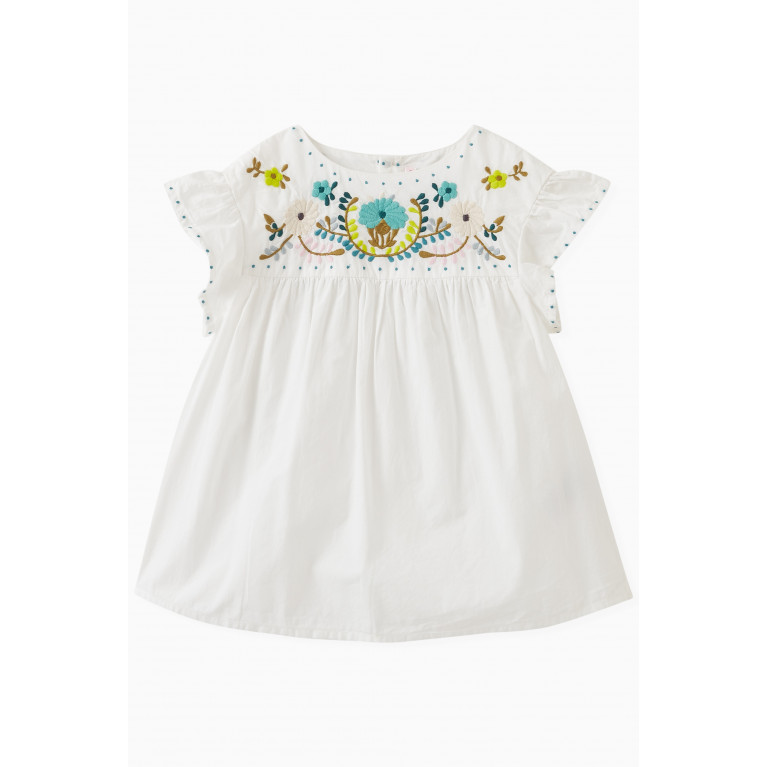 Althea Floral Embroidery Blouse in Cotton