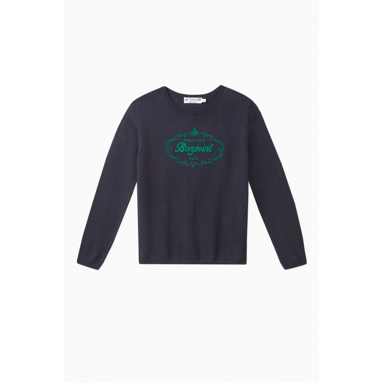 Bonpoint - Bonpoint - Alpin Logo-embroidered Sweatshirt in Cotton-blend