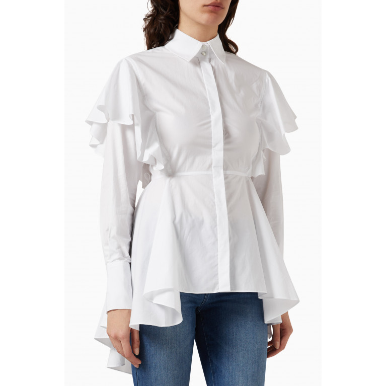 Karl Lagerfeld - Ruffle Detail Shirt in Organic Cotton