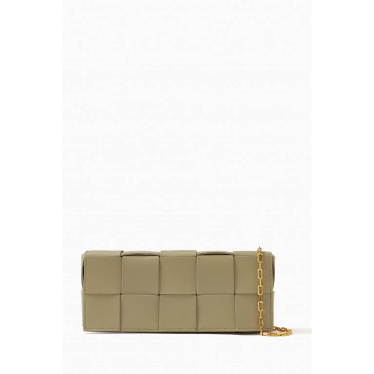 Bottega Veneta - Cassette Pouch Chain Shoulder Bag in Intrecciato leather