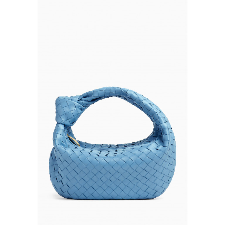 Bottega Veneta - Teen Jodie Shoulder Bag in Intrecciato Leather Blue