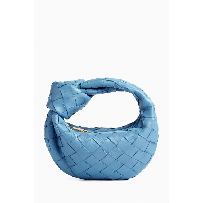 Bottega Veneta - Micro Candy Jodie Top Handle Bag in Intrecciato Leather Blue