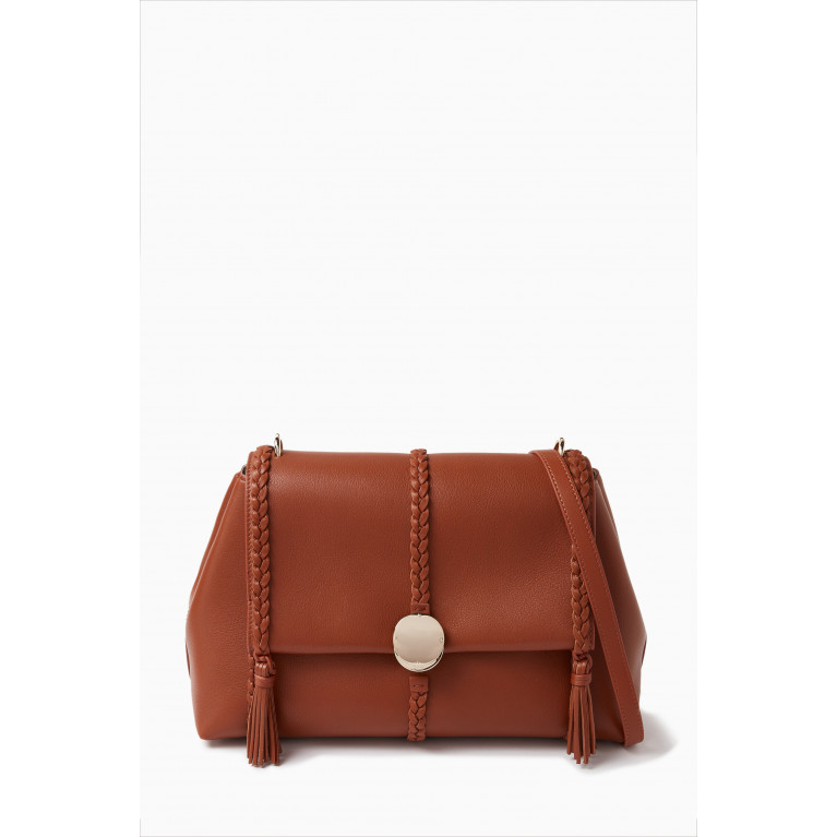 Chloé - Medium Penelope Shoulder Bag in Leather Brown