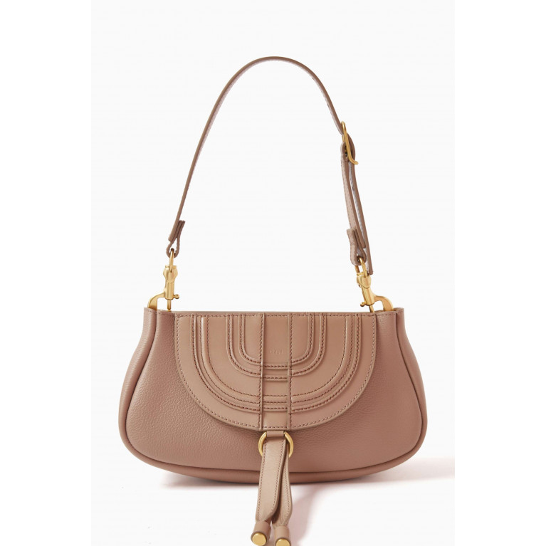 Chloé - Small Marcie Shoulder Bag in Leather Pink
