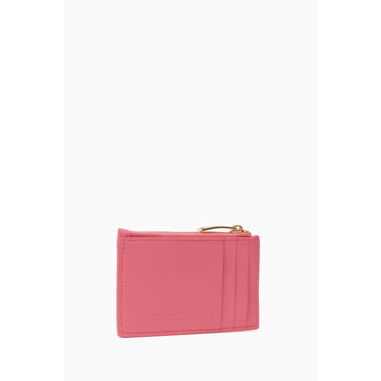 Bottega Veneta - Zipped Card Case in Intrecciato Nappa Pink