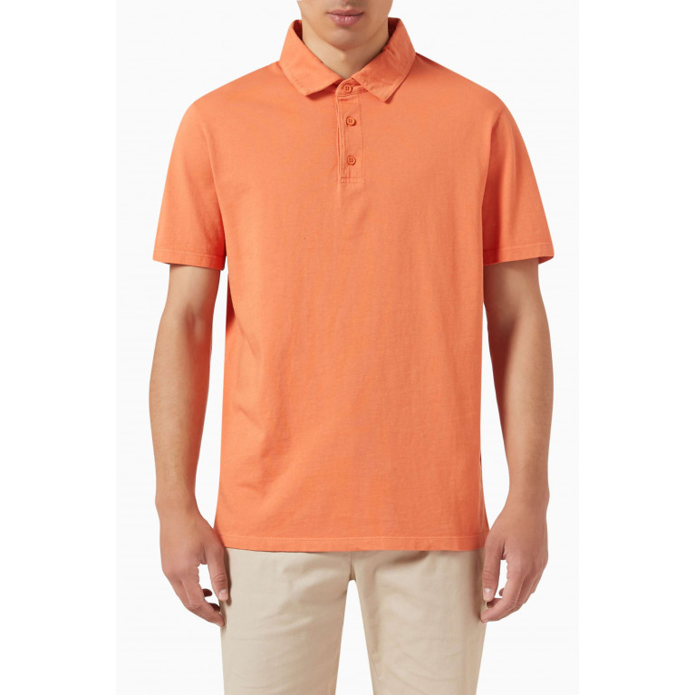 Vince - Garment Dye Polo Shirt in Cotton White