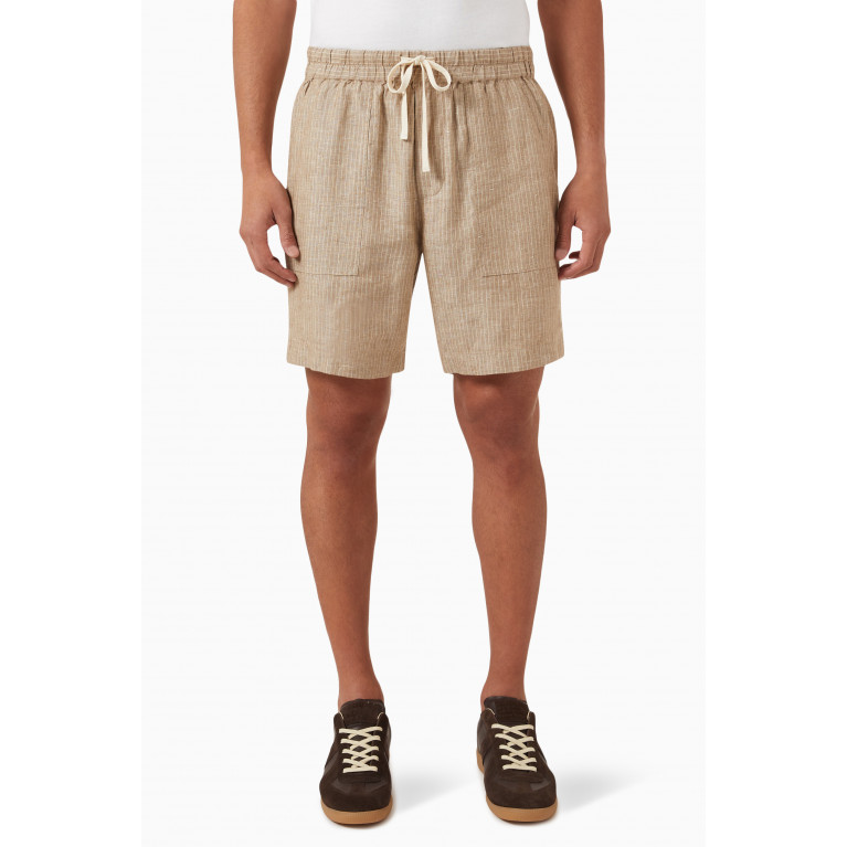 Vince - Stripe Shorts in Hemp Grey