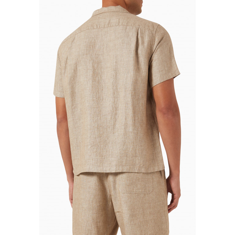 Vince - Stripe Short-sleeve Shirt in Hemp Neutral