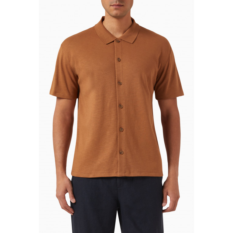 Vince - Variegated Jacquard Shirt in Cotton-knit