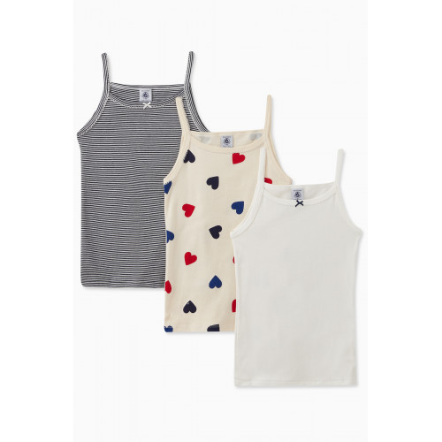 Petit Bateau - Assorted Chemise Top in Cotton, Set of 3
