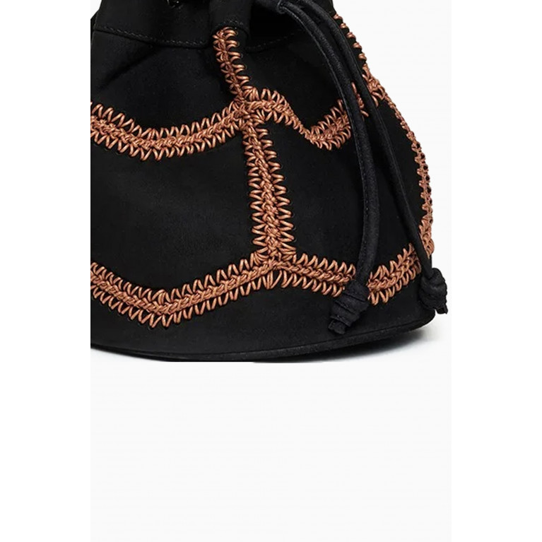 Marina Raphael - Estella Bucket Bag in Crochet Suede