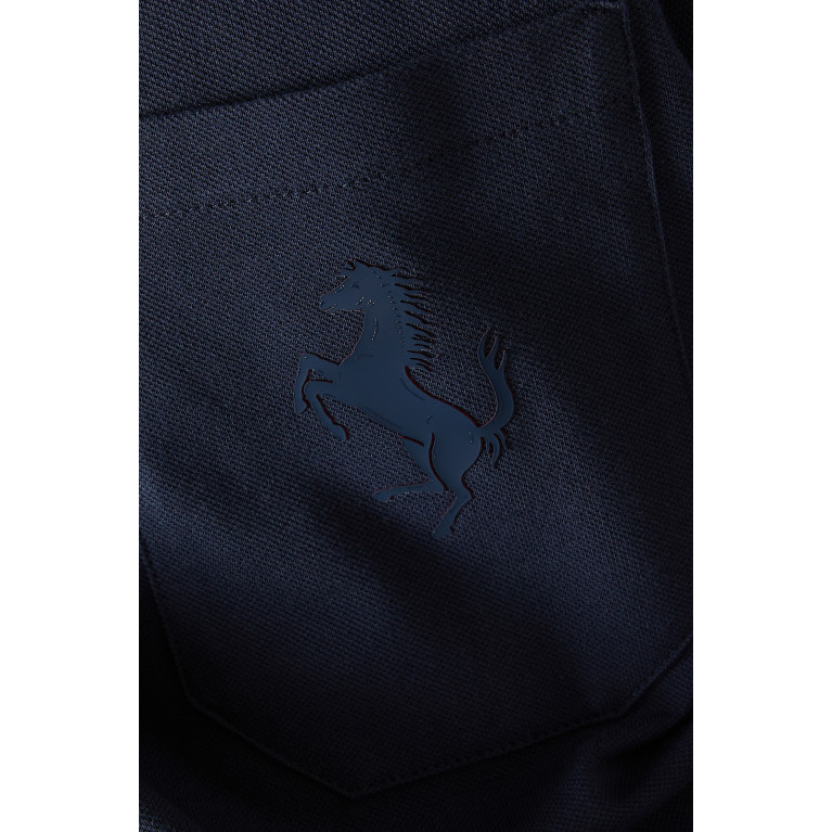 Ferrari - Polo Shirt in Organic Cotton Piqué Blue