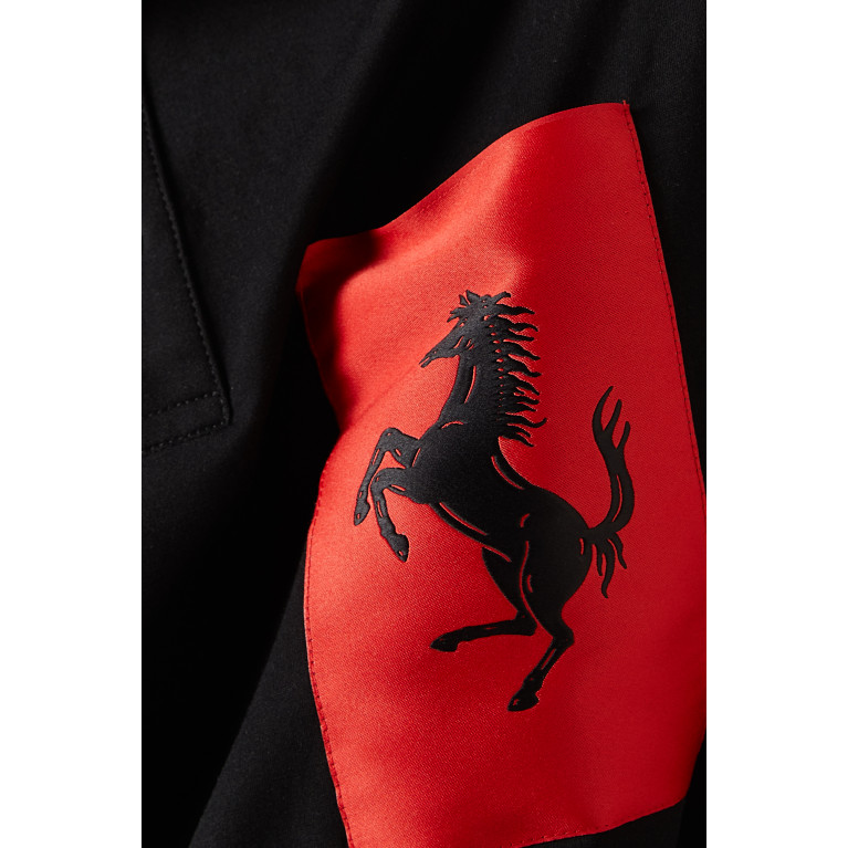Ferrari - Logo Polo Shirt in Cotton Jersey Black