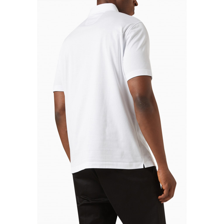 Ferrari - Logo Polo Shirt in Cotton Jersey White
