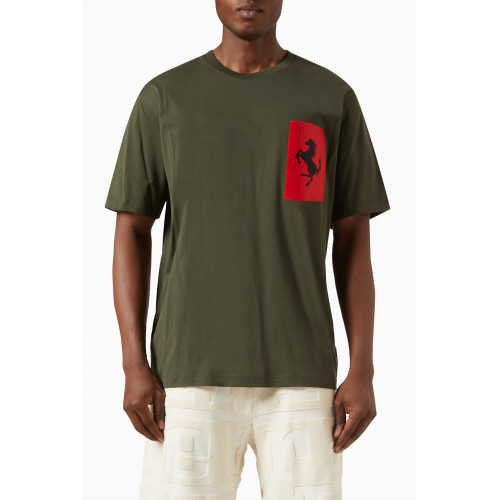Ferrari - Horse Pocket T-shirt in Cotton Jersey Neutral