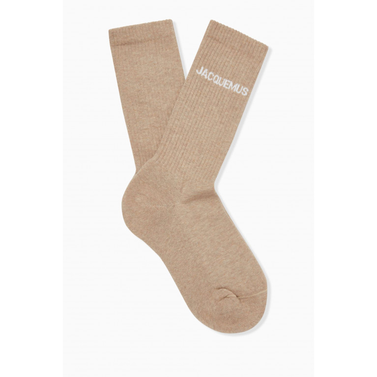 Jacquemus - Les chaussettes Jacquemus Logo Socks in Organic Cotton-blend