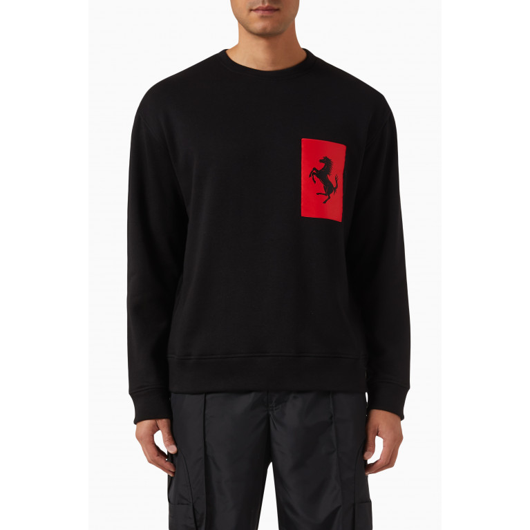Ferrari - Logo Sweater in Knitted Cotton