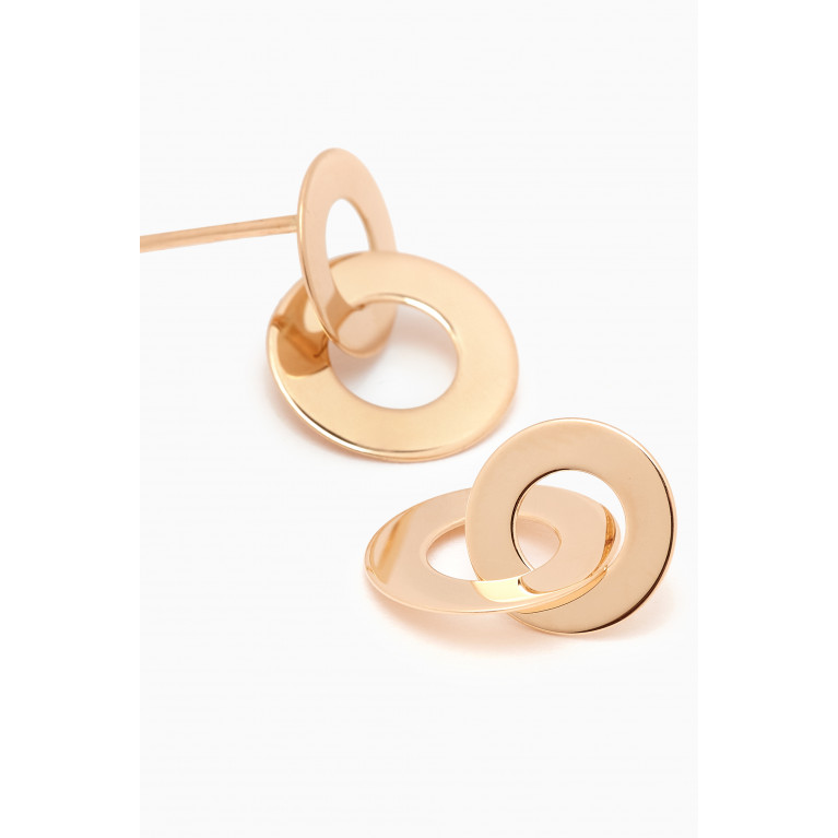 Damas - Galeria Intertwined Disc Earrings in 18kt Gold