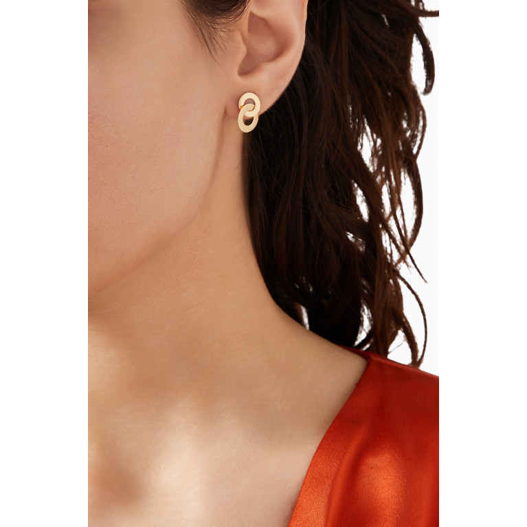 Damas - Galeria Intertwined Disc Earrings in 18kt Gold