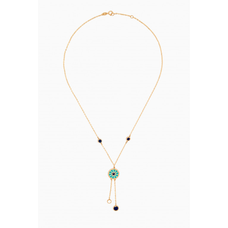 Damas - Amelia Dubai Mother of Pearl Lariat Necklace in 18kt Gold
