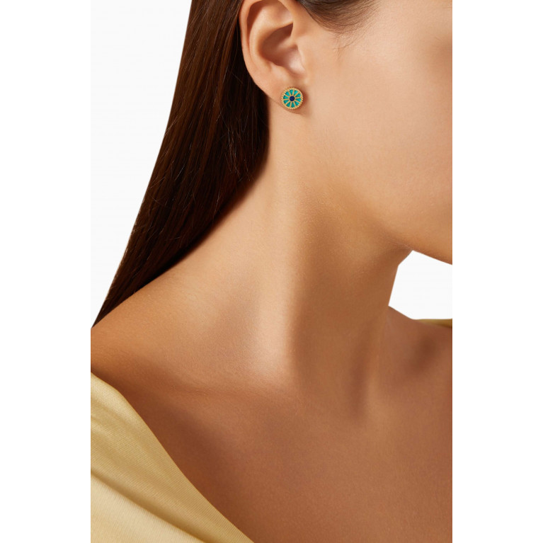Damas - Amelia Dubai Mother of Pearl Stud Earrings in 18kt Gold