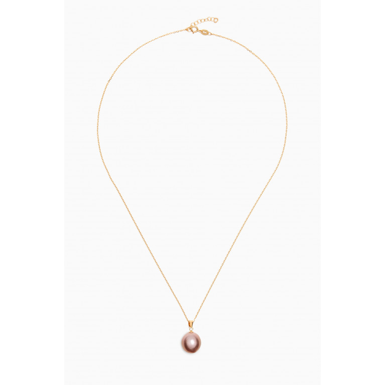 Damas - Kiku Pink Pearl Necklace in 18k Gold